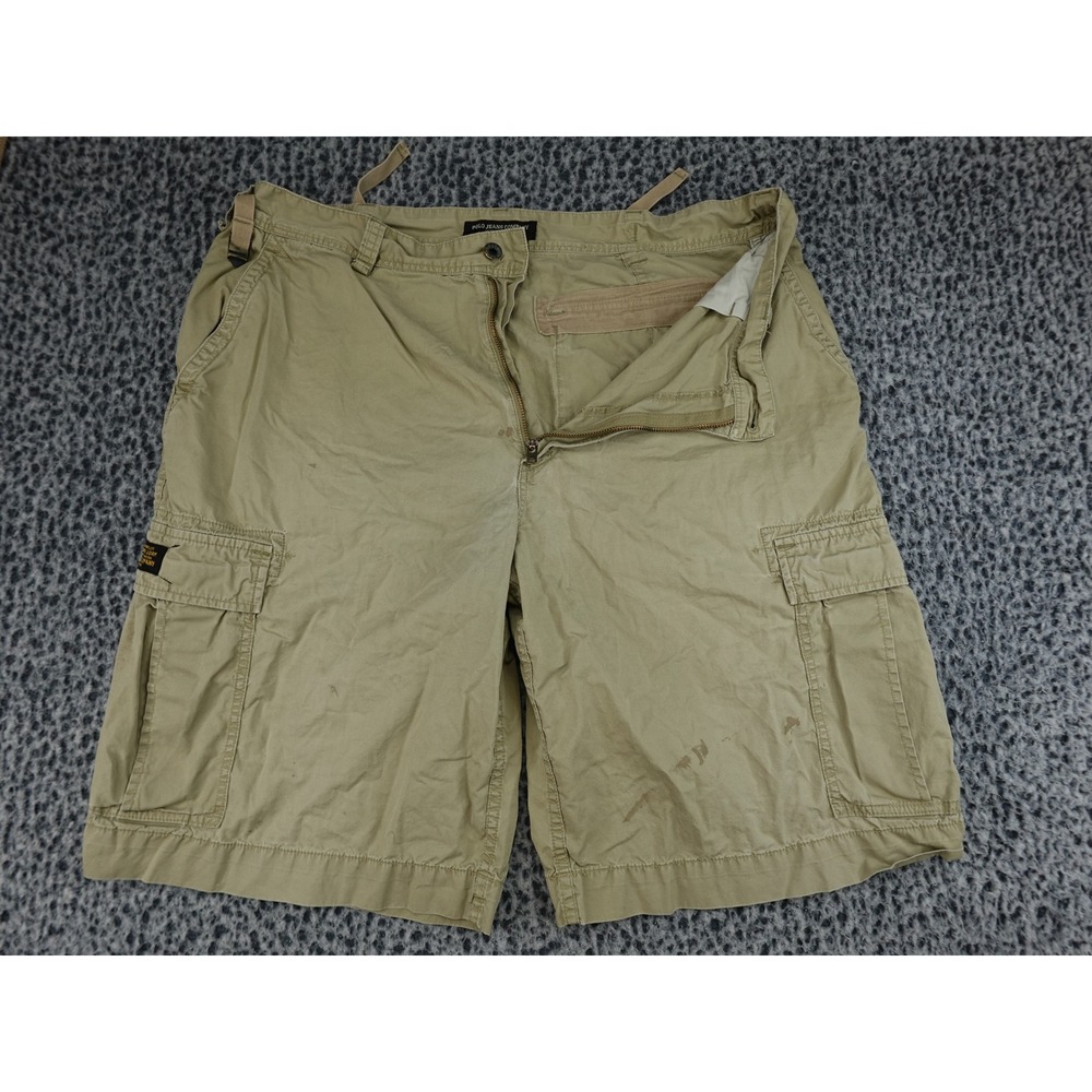 Polo Jeans Co Cargo Shorts Mens 38 Khaki Tan Relaxed Fit Cotton 12027